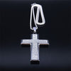 Big Wide Stainless Steel Micro-Pave Bling Cross Pendant Necklace