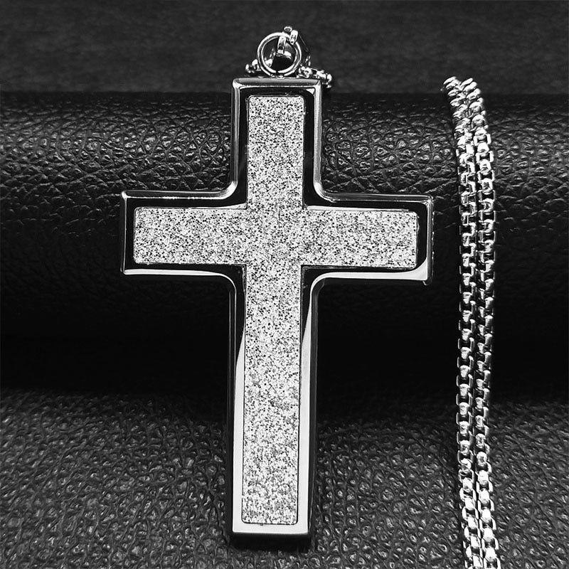 Sterling Silver Heart Cross Necklace – 100Sterling