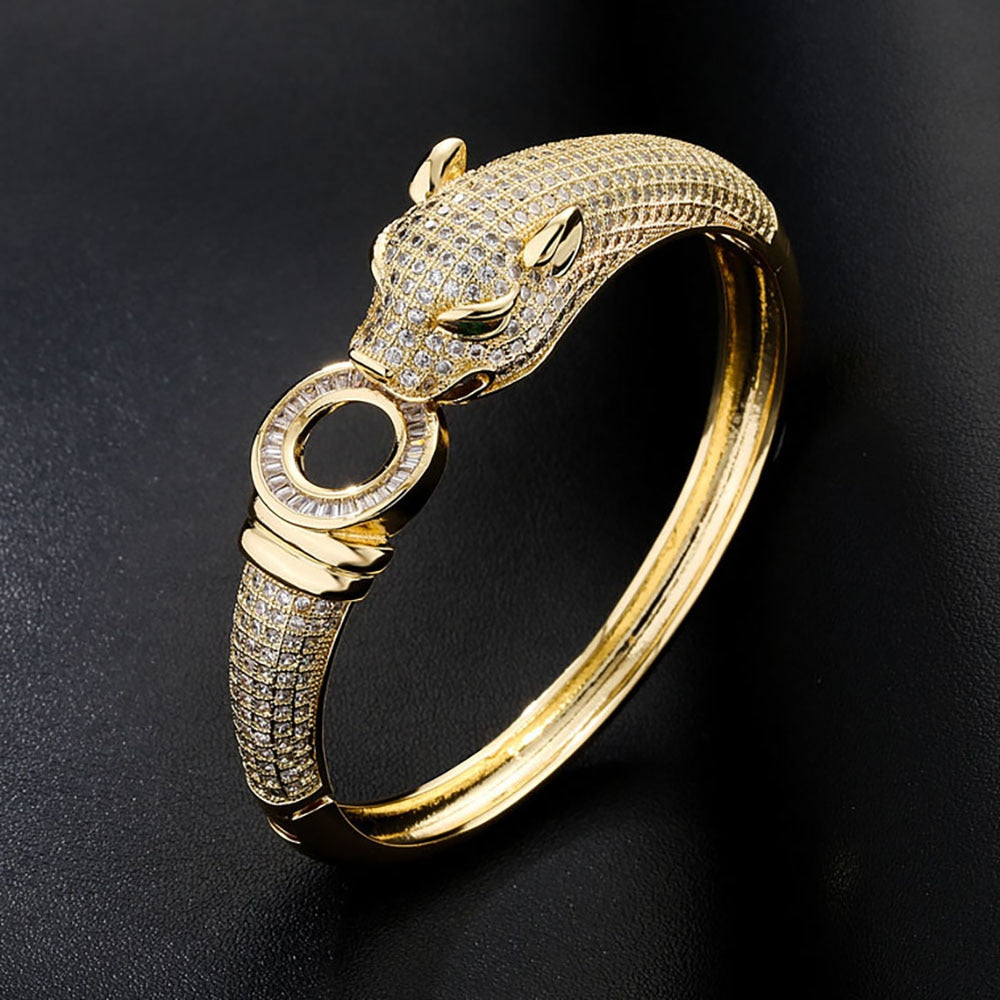 1 gram gold plated jaguar with diamond hand-crafted bracelet for men - –  Soni Fashion®