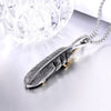 Big Two-Tone Stainless Steel Eagle Feather Claw Pendant Necklace
