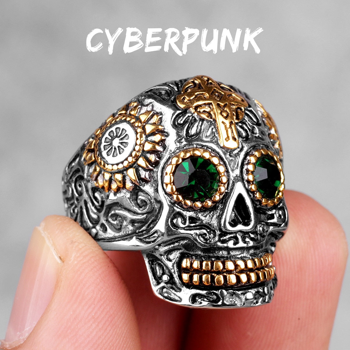 Gothic Skull Ring, Steel Skeleton Ring | Viking Jewelry - TheNorseWind