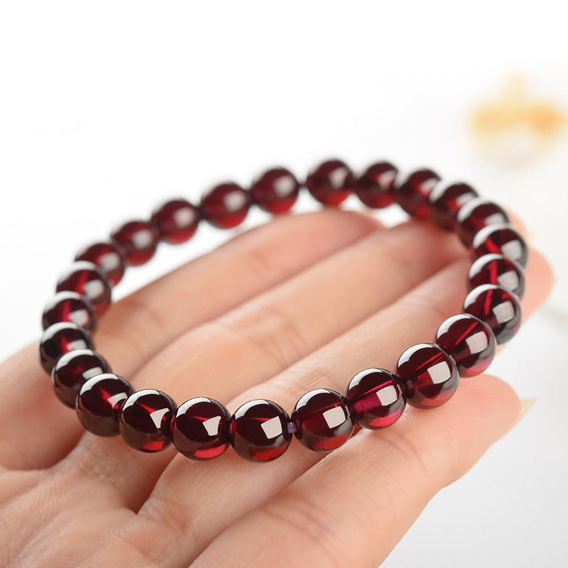 AAA Dark Red 6mm Garnet Bracelet, Garnet Stone Bracelet, Garnet Crystal  Bracelet, Garnet Stone Jewelry, Garnet Jewelry, Bracelets for Men Wo