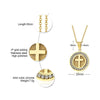 Round CZ Medallion Cross Pendant Necklace