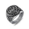 Stainless Steel US Army Eagle Globe Military Ring