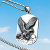 Stainless Steel Flying Eagle Dog Tag Pendant Necklace