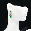 Petite Sterling Silver Created Emerald CZ Wedding Earrings