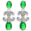 Petite Sterling Silver Created Emerald CZ Wedding Earrings