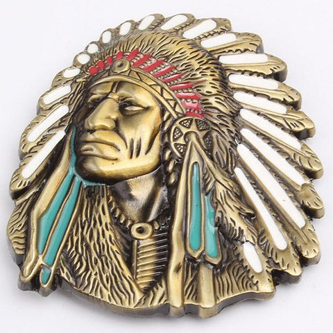 Feathered indian 2024 belt buckle