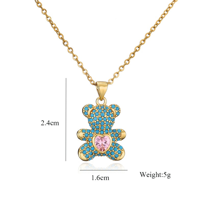 Buy LIL' STAR Metallic Gold Teddy Bear Pendant Western Necklace For Kids |  Shoppers Stop