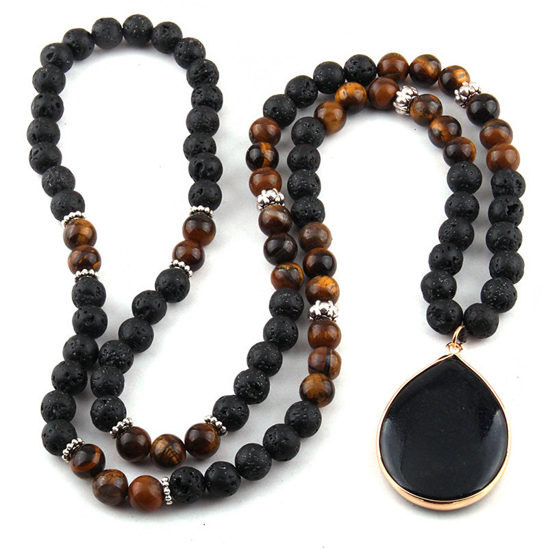 Natural Black Lava Rock Beads-Large